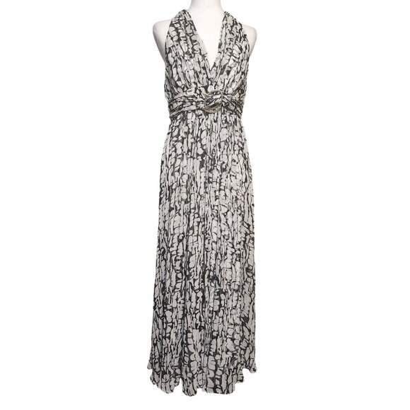 Y2K Spiegel Black/White Print Halter Maxi Dress Size 10 Formal-Wedding Wear - Picture 1 of 8
